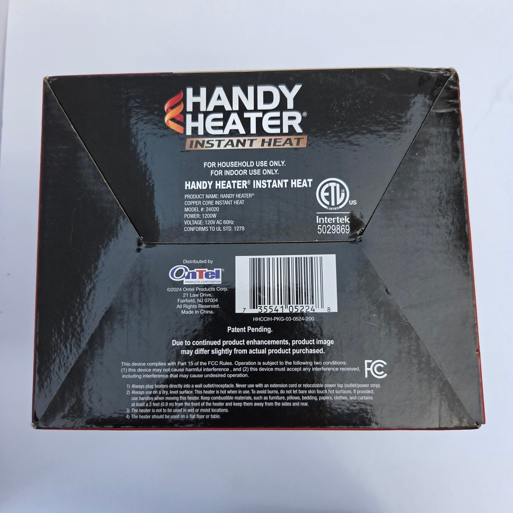 Handy Heater Instant Heat Black New Portable Copper Infused - Picture 5 of 8